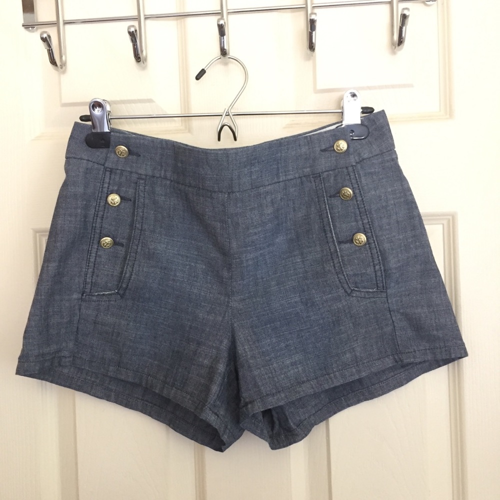 J Crew Factory Chambray Sailor Shorts
